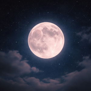 volle maan in weegschaal april 2026 roze maan nachtelijke hemel
